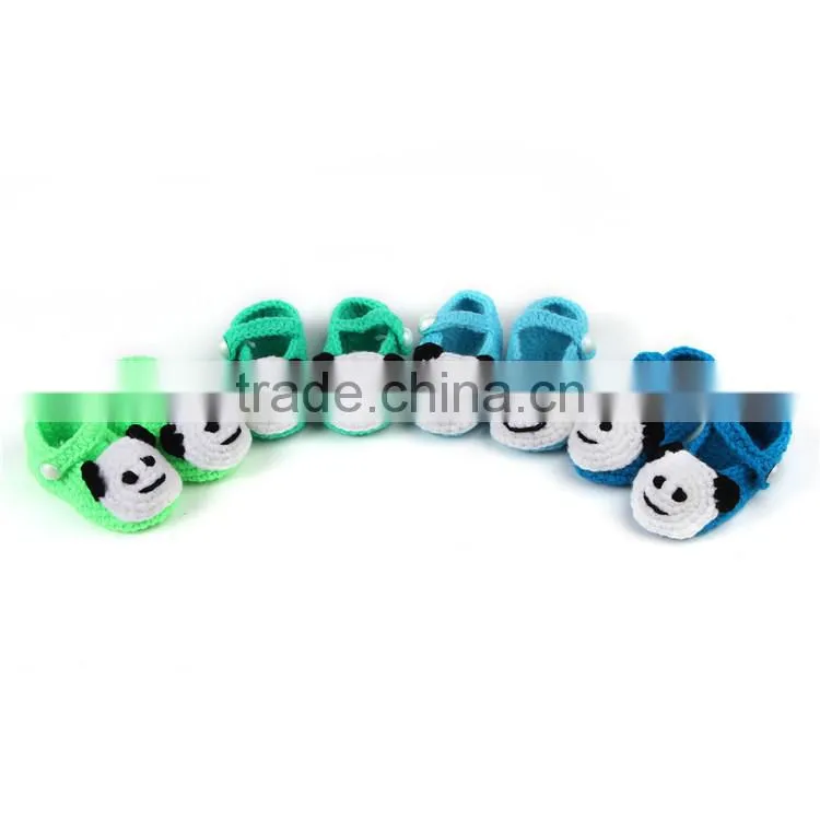 Cute Dog Pattern Hand Crochet Baby Shoes