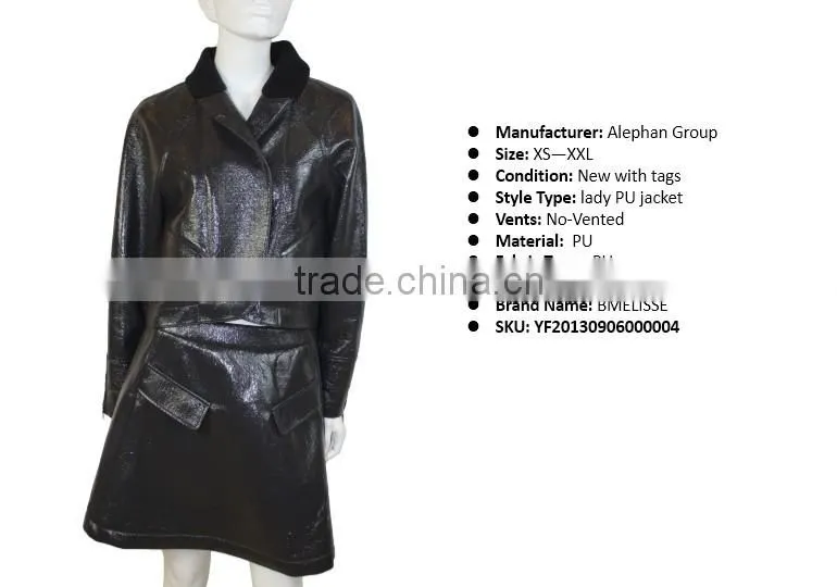 2014 2015 new design Jacket for women crop jacket custom made jacket PU lady dress