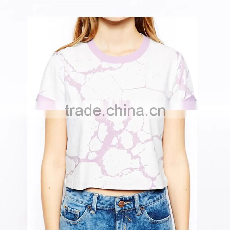 Dongguan Hot sale fashion ladies short sleeves print 100%cotton sports T-shirt
