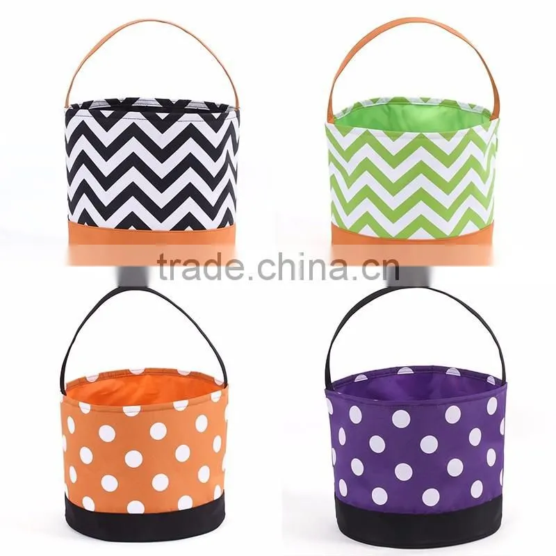 Monogrammed Chevron Polka Dot Easter Trick Or Treat Bag