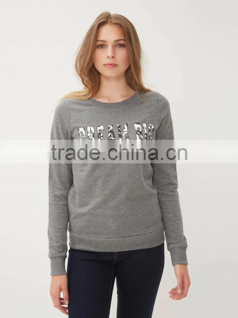 2016 Fashion Black Sweatshirt Long Sleeve cheap wholesale custom crewneck sweatshirts
