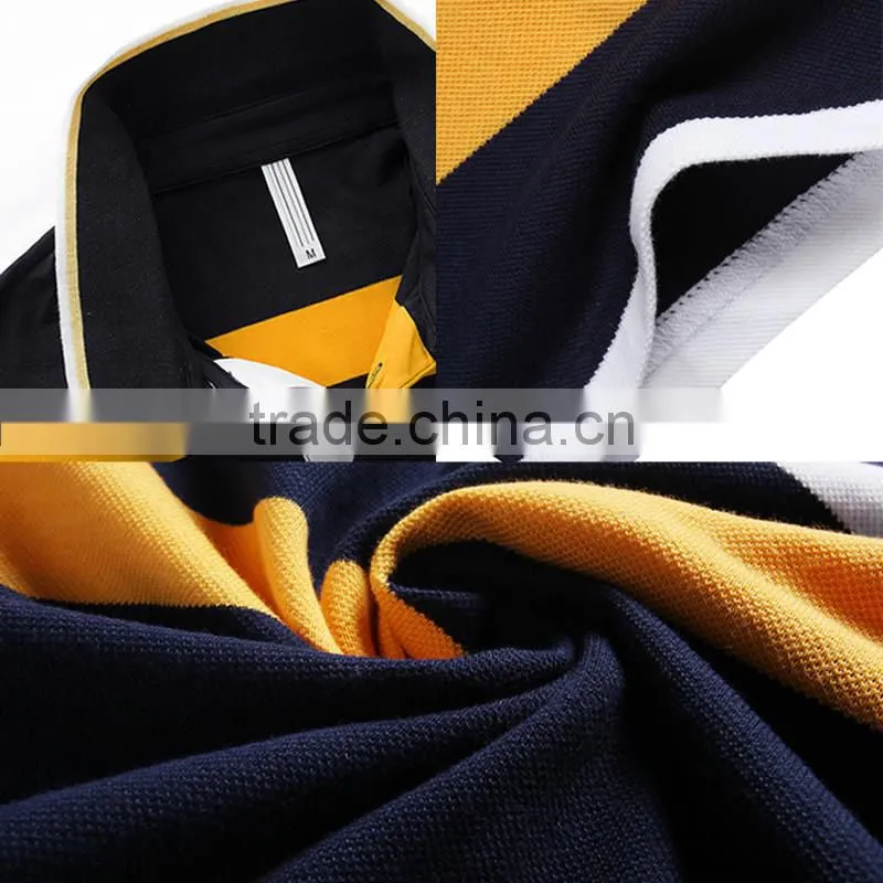 Colored horizontal stripes men t shirt Spandex & Cotton Men Short Sleeve Casual Shirt