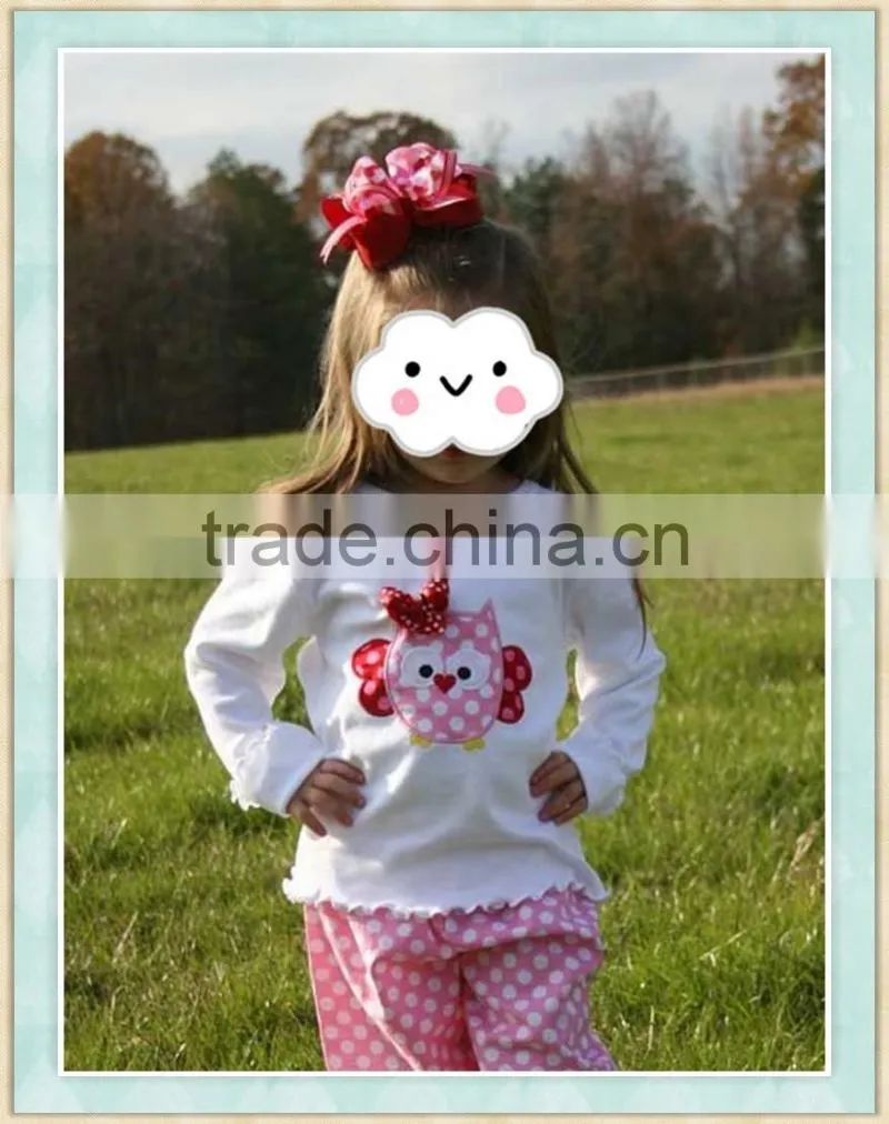 valentine polka dot owl sets boutique girl clothing conice kids outfits cheap baby girl clothes sets