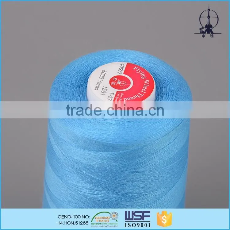 Chinese producers 12s/2 jeans spun polyester bag sewing thread