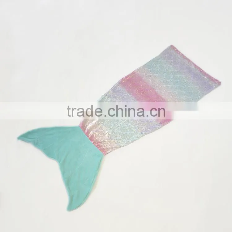 new design gradient color flannel fleece mermaid tail blanket