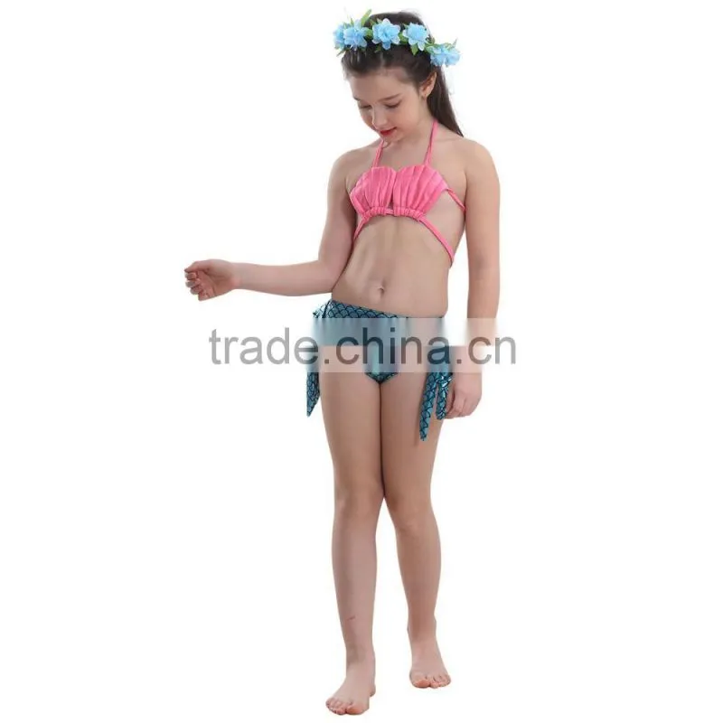 3pcs Swimmable Mermaid Tail with Monofin Swimming Mono Flippers Swimwear