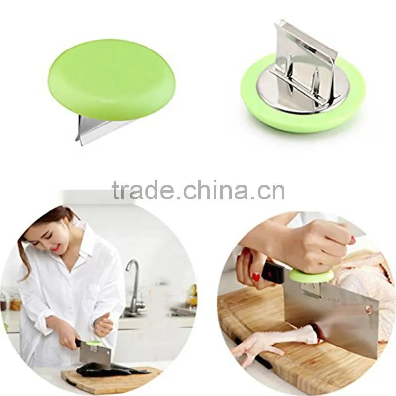 New Stainless Steel Knife Cap Dual-purpose Kitchen Chopping Booster Knife Holder Kitchen Gadgets