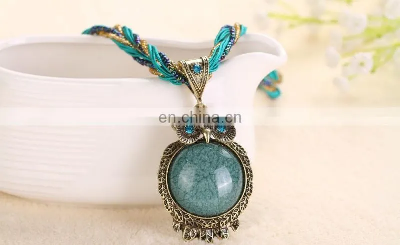 New Fashion 17 Color Owl Pendant Chain Necklace Chrismas Gift Jewelry