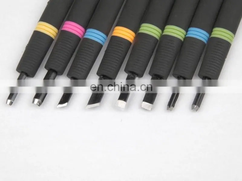 8pcs Assorted Plastic Handle Carving Knives Set