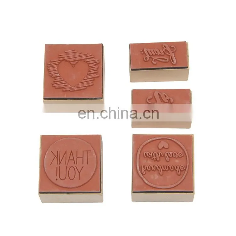 5pcs Card Making Kids Rubber Stamp Printer Stamp Ink Pad