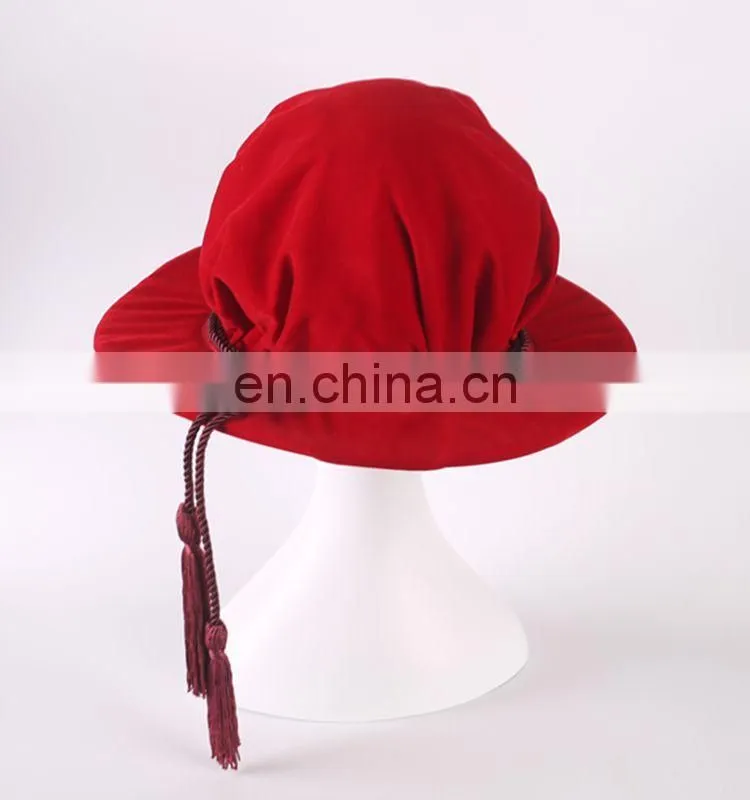 High Quality Velvet PHD Tudor Bonnet In Red