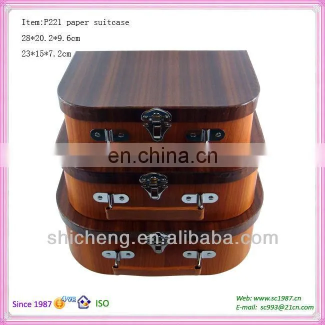 Paper cardboard suitcases box with handle for toys