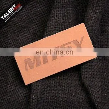 custom brand jeans collection individual PU leather label with hot stamping logo