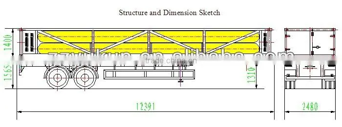 20Mpa 8 tube bundle type semi trailer of China Yukun made