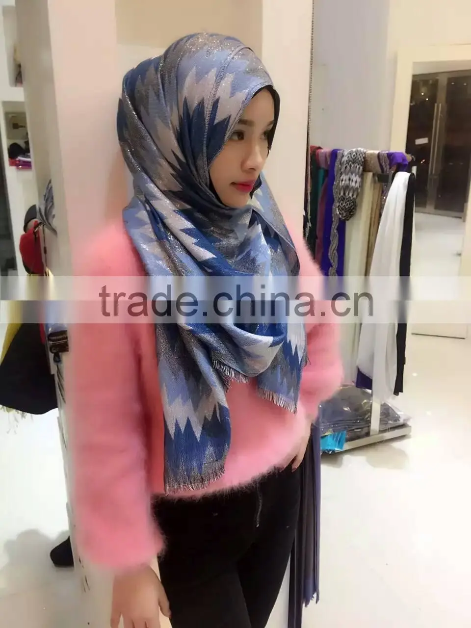 New silver 180*70cm big size long islmaic MUSLIM SCARF cotton and linen fabric