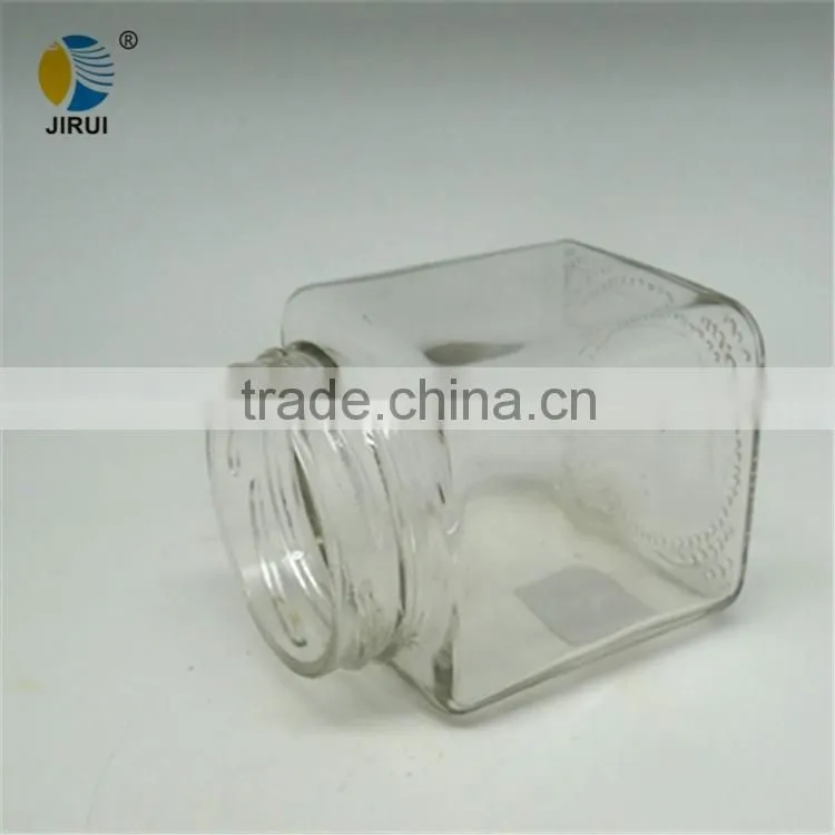280ml square glass food jar with tinplate lid