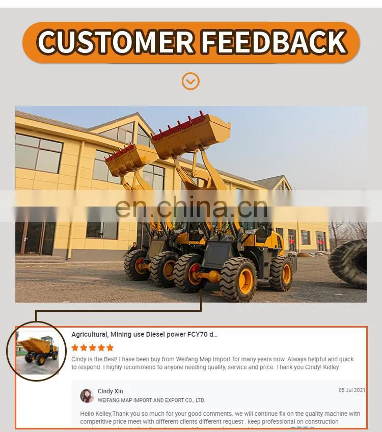 ZL20 2ton shovel loader with snow blower 4 in 1bucket and fork