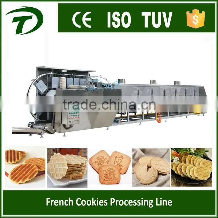 Automatic multi shapes french cookie pancake processing machine