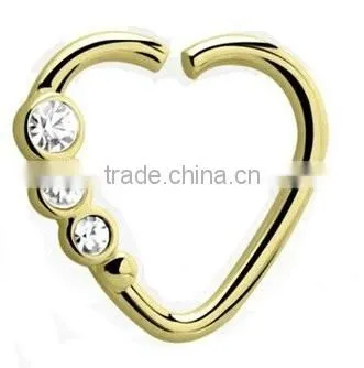 Heart GEM 316L surgical steel Tragus cartilage Daith Body Piercing Jewelry