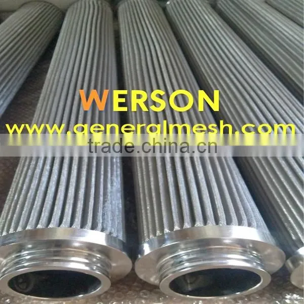 316 stainless steel pleated filter cartridge for Hydraulic Oil,Harsh Chemicals