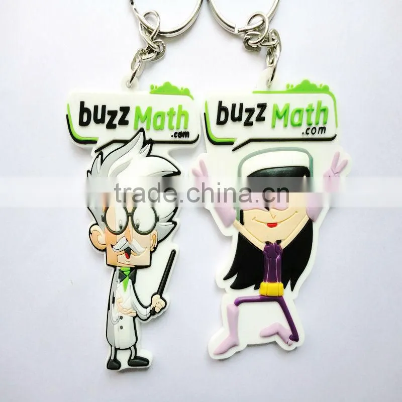 3D cartoon soft PVC keychain for kid gifts, OEM PVC key rings