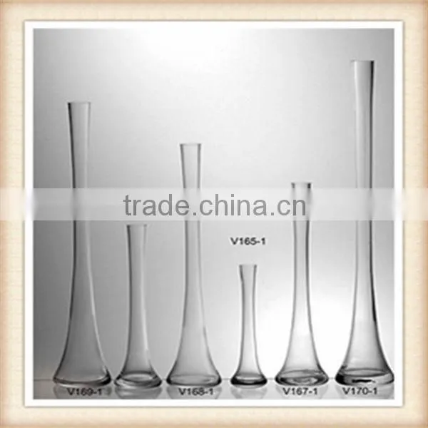 tall clear glass flower shaped vases cheap