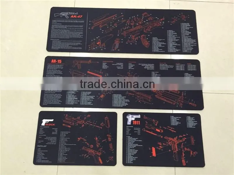 Custom design printed AR-15,AK47,Glcok,1911 gun cleaning mat,gun mat for rifle & pistol preparing and cleaning