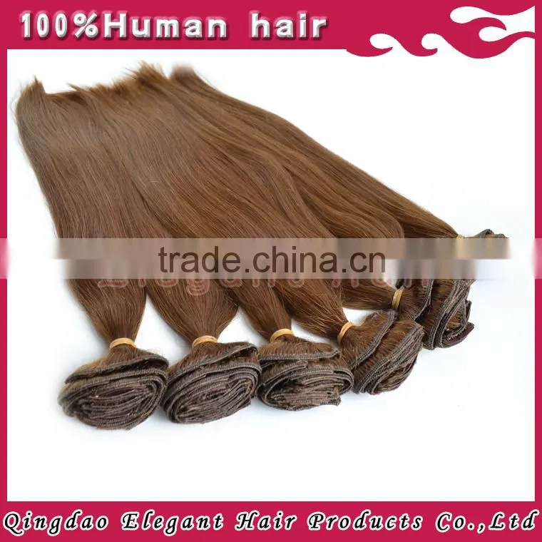 Promotion wholesale price silky straight 6A clip in human hair extensions 300g