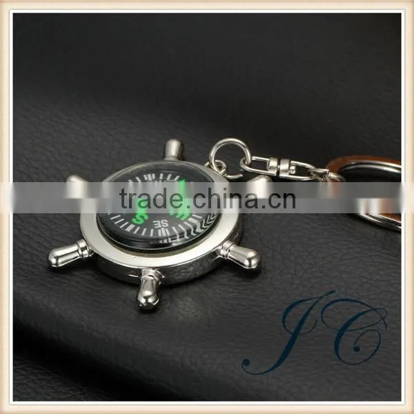2015 Hot Sale High Quality Zinc Alloy Compass Keychain With OEM Logo
