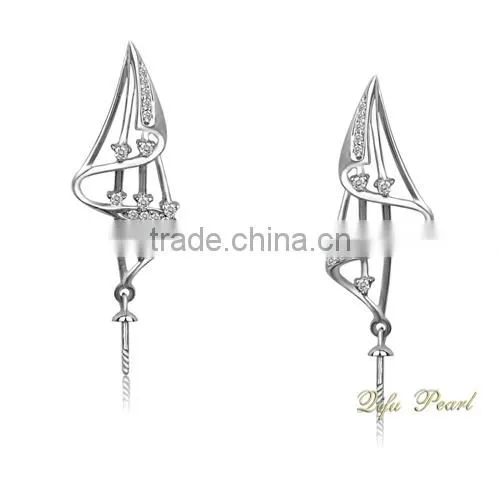 18k gold earring mountings for tahitian pearl