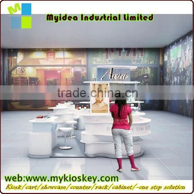 2015 new style wooden glass cosmetic display showcase