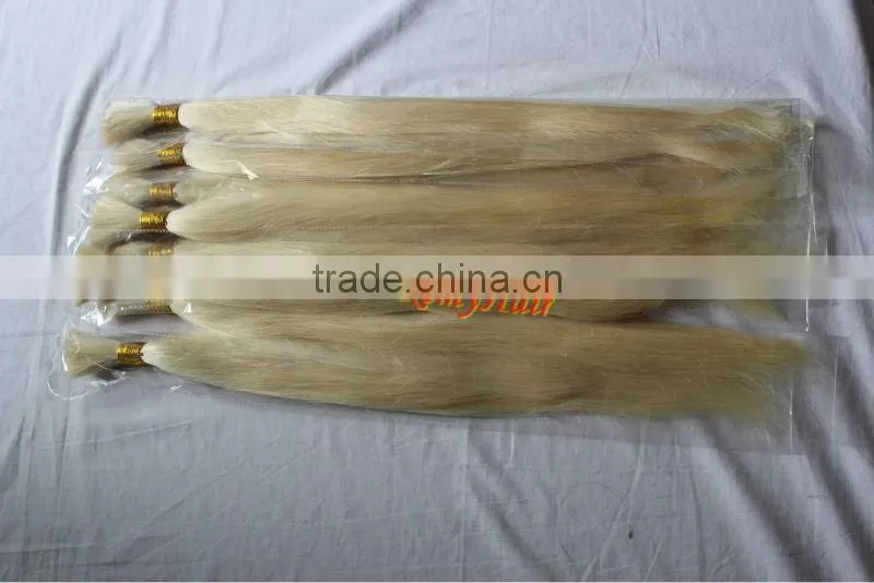 unprocessed grey virgin hair bleached in blonde color/natural wavy high quality