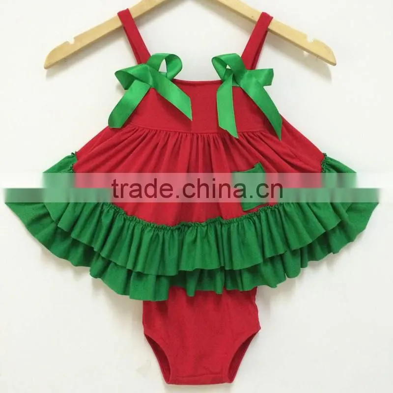 2015 new arrival baby swing top set red chervon ruffle swing top china factory cheap kids clothing wholesale
