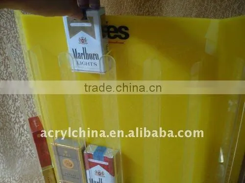 upright plexiglass cigarette display stand / acrylic tobacco display rack