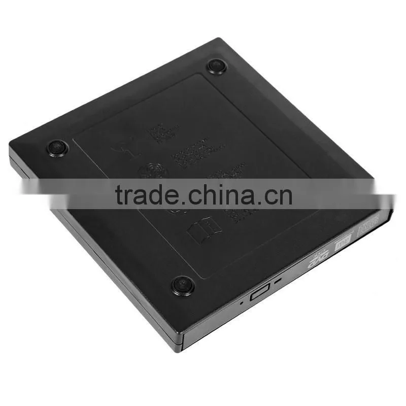 2016 Hot Sale External Black USB Slim 8x DVDRW DL DVD CD RW ROM Burner Writer Drive Optical All PC High Quality COMBO