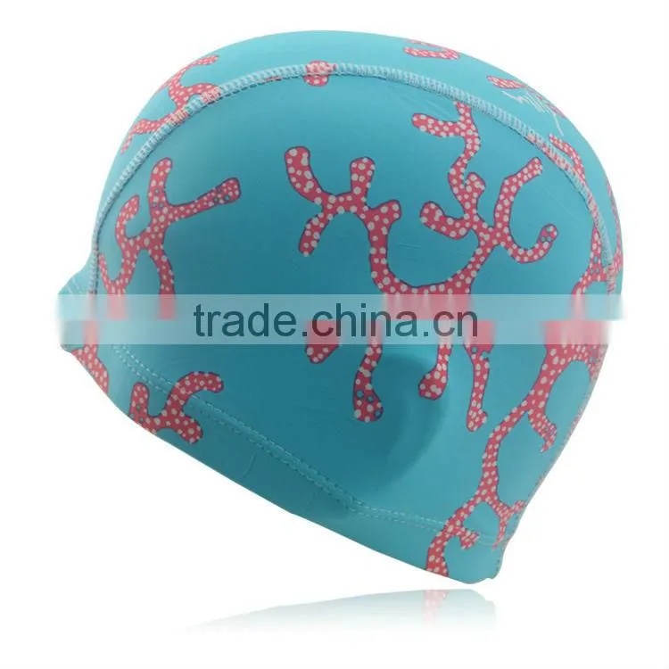 Wholesale cheap polyester senior swimming caps