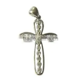 Latest design Cross love Pendant 925 sterling Silver rhodium palted