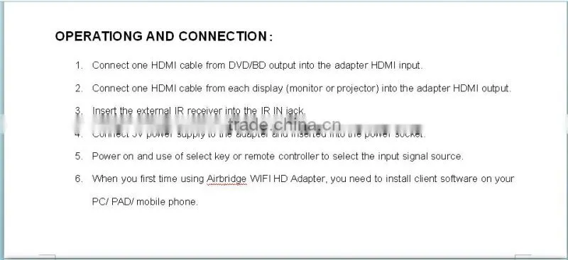 Airbridge WiFi HD Adapter+2 hdmi to hdmi full 1080P