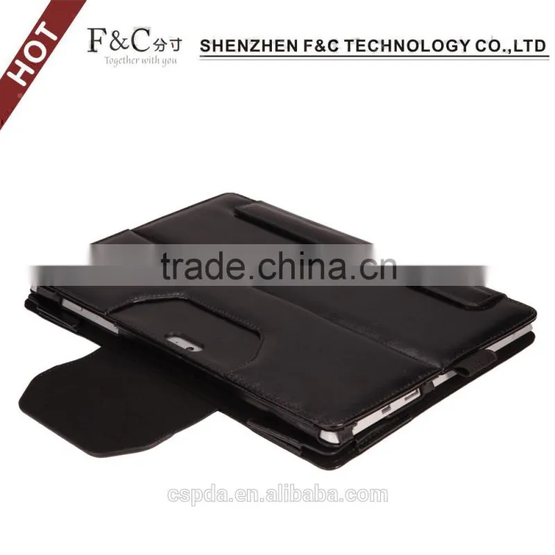 fast selling exquisite hand-made folio 100% protective stand leather case for microsoft surface pro with Pen Stylus