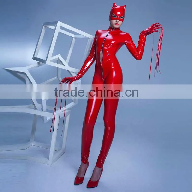 latex catsuit sexy black hot women pvc leather morphsuit catwoman catsuit