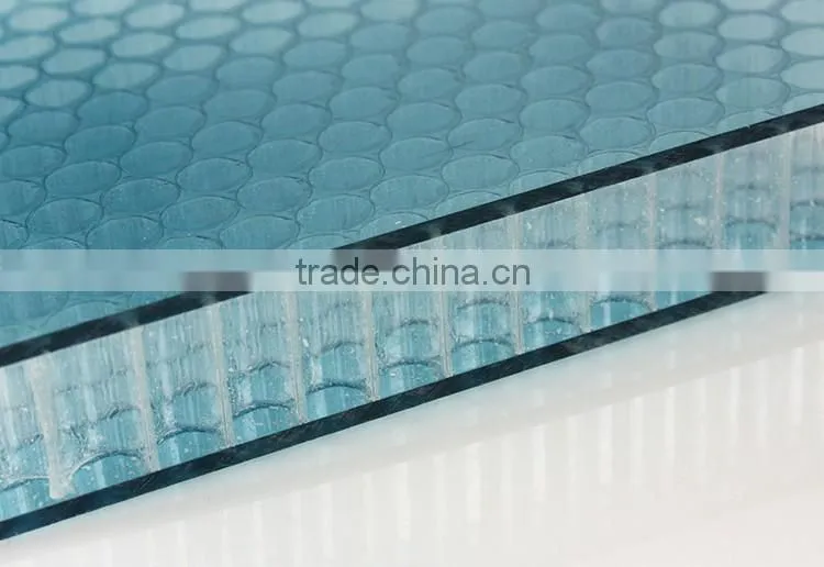 Eco-friendly Luxcore translucent synthetic resin tile acrylic honeycomb panel