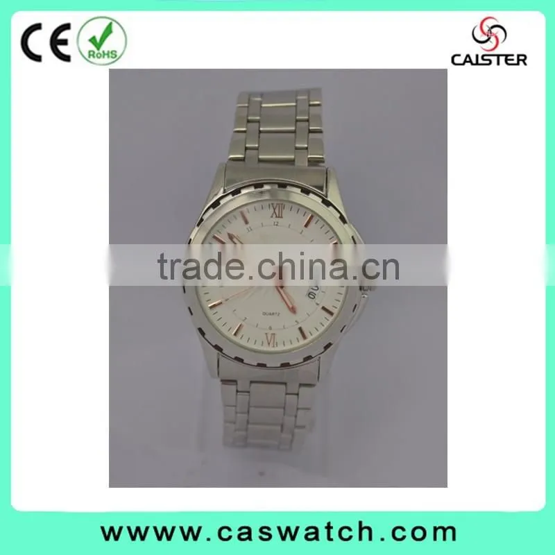 2016 senior quality men's watch, stainless steel watch with date window, fancy light Hands gent's watch