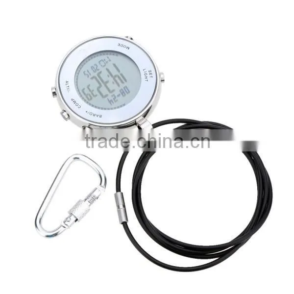 Hiking Climbing Military Compass Watch For Men Women Digital Pocket Watch with Carabiner Hook Altimeter Barometer Relogio