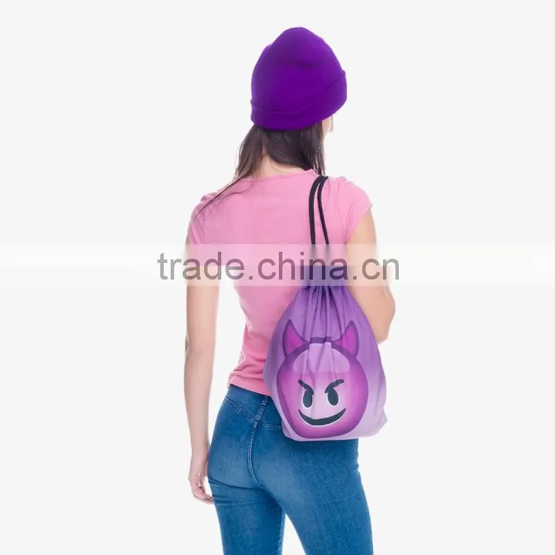 China Supplier 3D Full Print Team Weed Calico Gym Sack Drawstring Bag