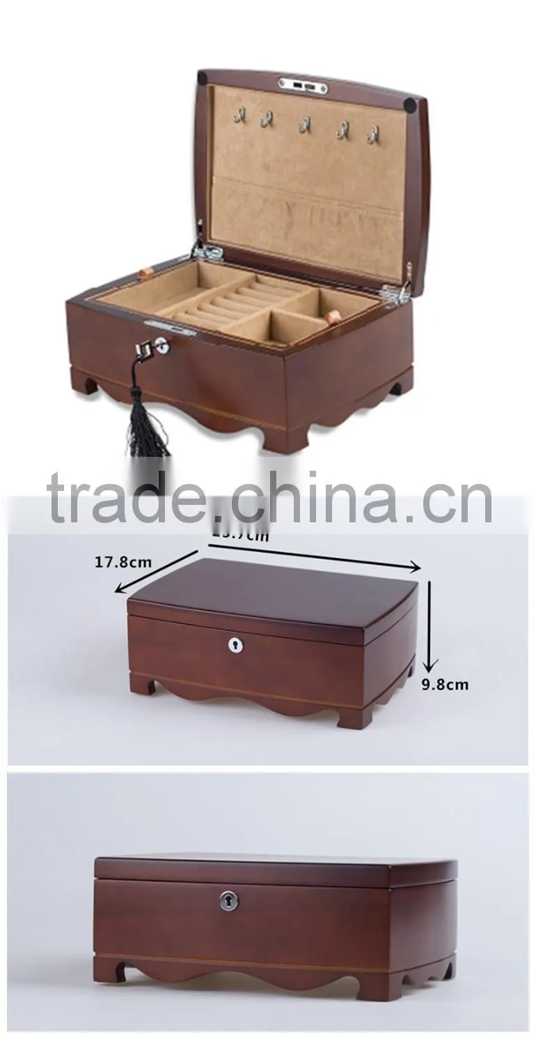 China wooden modern large jewelry organizer with lock