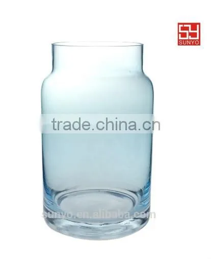 Engraved leadfree customized size popular model clear transparent green brown solid color vase