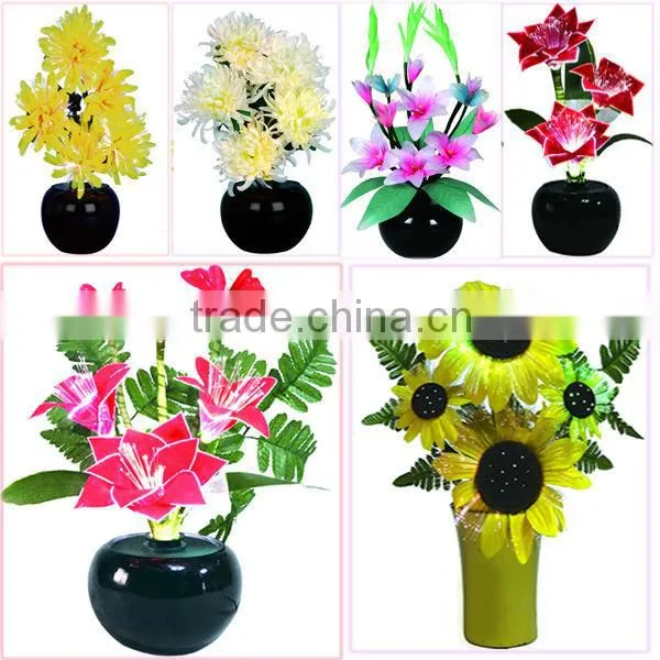 LED artificial Tulip flowers light/Optical fiber flowers pot light