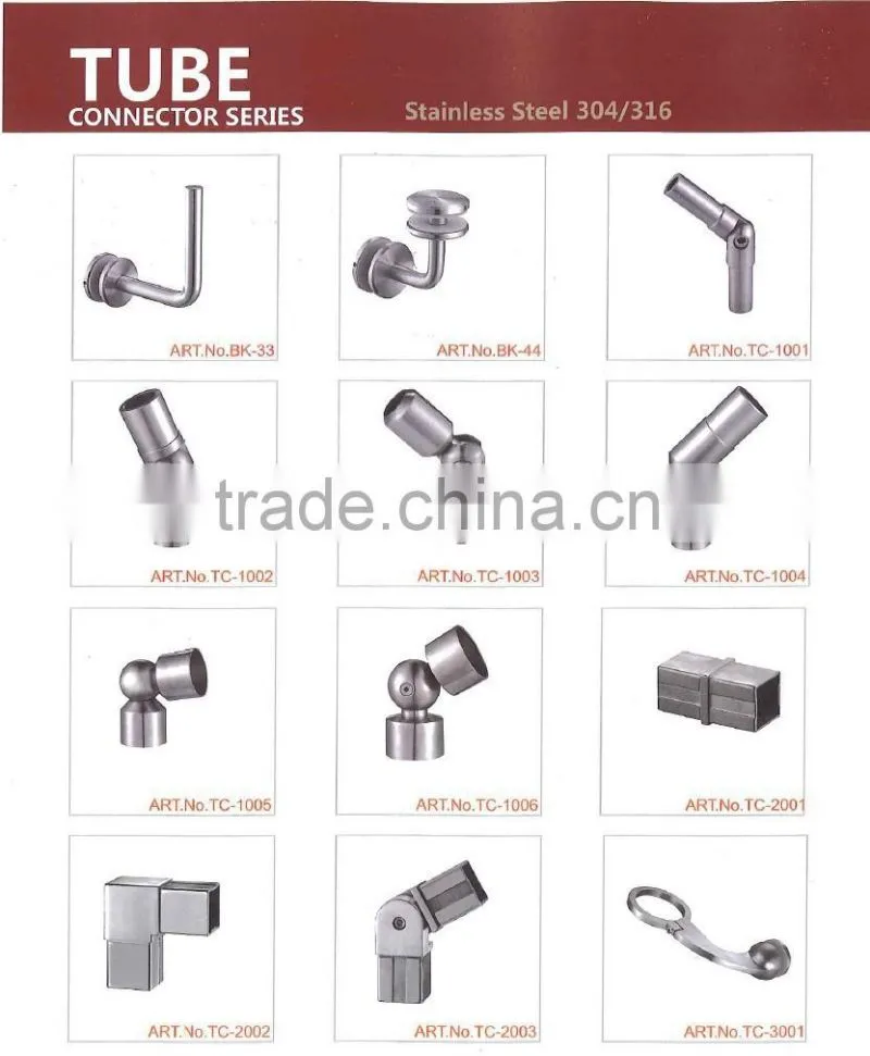 Pipe fittings in stainless steel for Balustrade