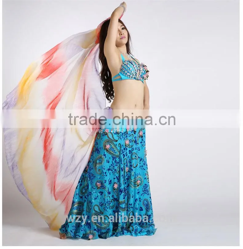 Gradient Belly Dancing Veils silk fabric dance veil