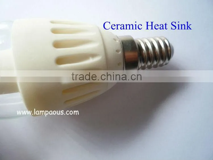 wholesale 3w e12 e14 white ceramic heat sink candle bulb